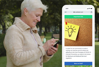 screenshot of a smart phone and the family portal